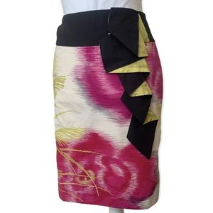 Floreat Anthropologie Abstract Floral Skirt